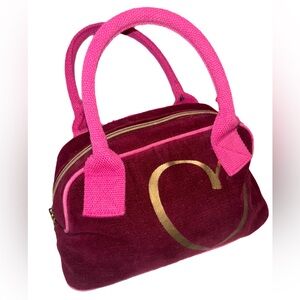 Rare Y2K vintage Victoria Secret pink, burgundy, and gold purse.